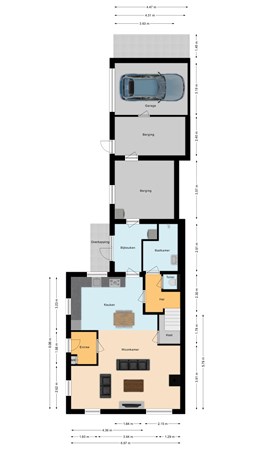 Plattegrond - Vriezenveenseweg 12, 7681 DR Vroomshoop - Begane grond.jpg